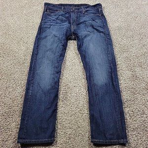 Levi's 513 Jeans Mens 38x30 Regular Straight Dark Wash Denim